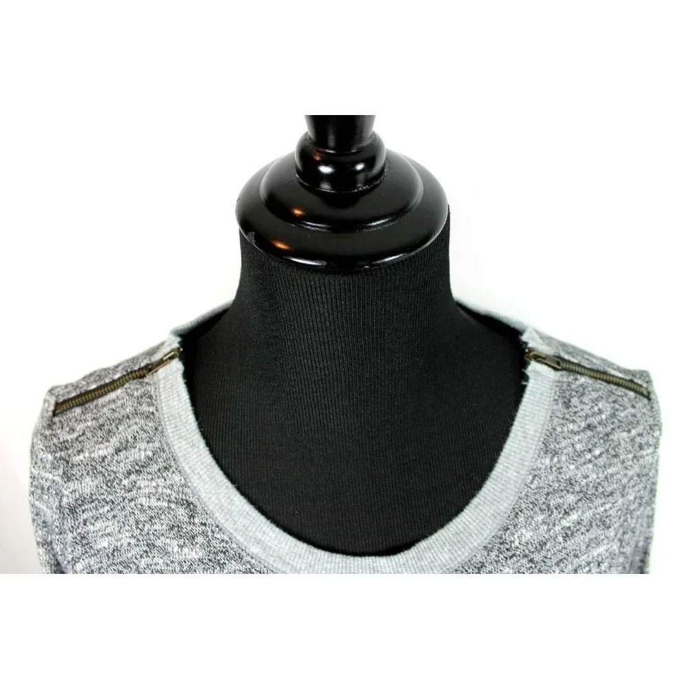 Maurices Tunic Sweater size M New York London Zipper Shoulders Lightweight Gray - Picture 2 of 4